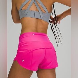Lululemon Athletica Pink Athletic Shorts High-Waisted Moisture-Wicking